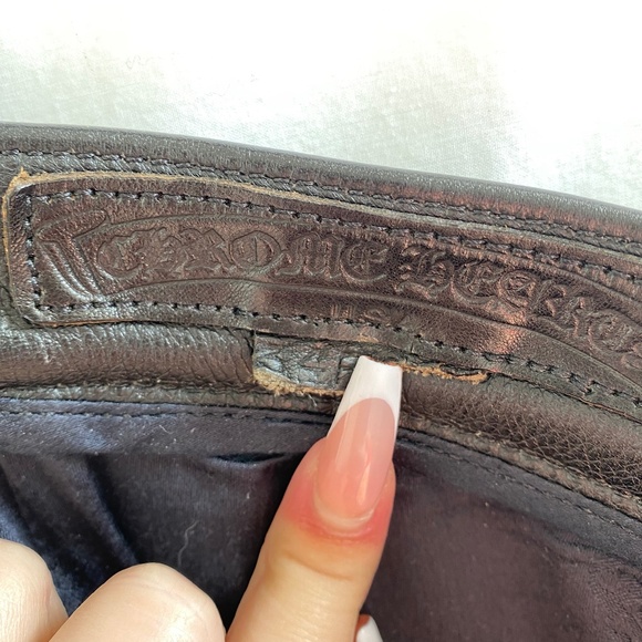 CHROME HEARTS - Men's Black Leather Pants - Picture 10 of 14